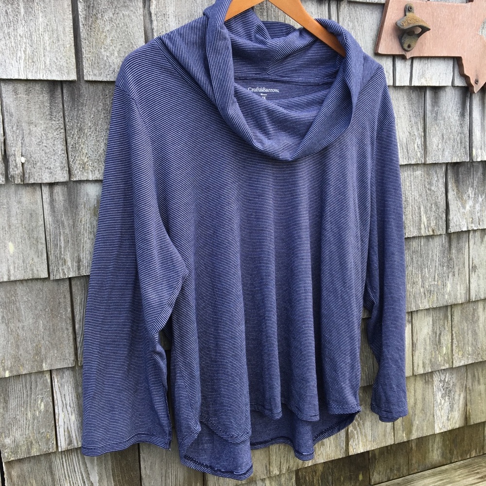 Croft & Barrow 2X Cowl Neck Striped Shirt